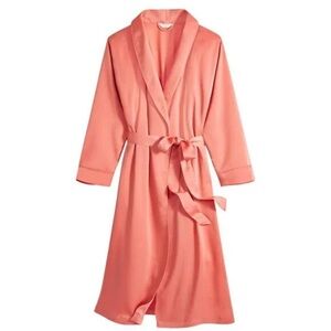 Women's Satin Robe sea coral color